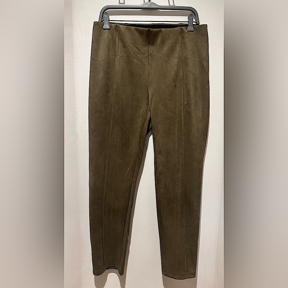 RAFAELLA Faux Leather Suede Leggings Pants - Size L